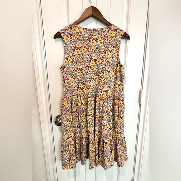 Toad &Co Marley Tiered Sleeveless Dress Womens Sz M In Barley Multi Floral Print - Picture 8 of 16